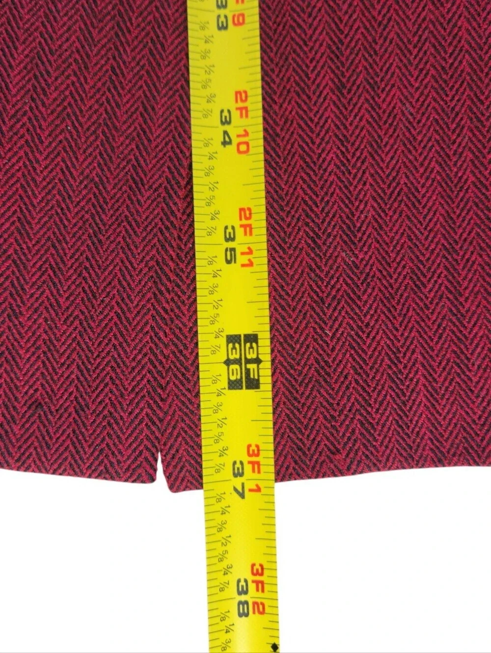Amanda Smith Dress Size 12P Petite Burgundy Herringbone Sleeveless Stretch Zip